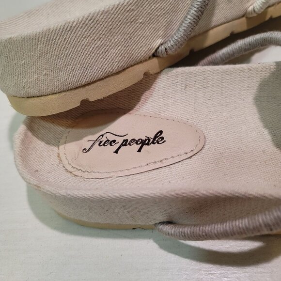 Free People Womens Sz 6.5 Denali Woven Footbed Sandals Neutral Earthy Shoes Boho - Picture 11 of 13